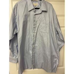 John W. Nordstrom Men's 19‎ 37 Light Blue Dress Shirt Cotton Austria Fabric